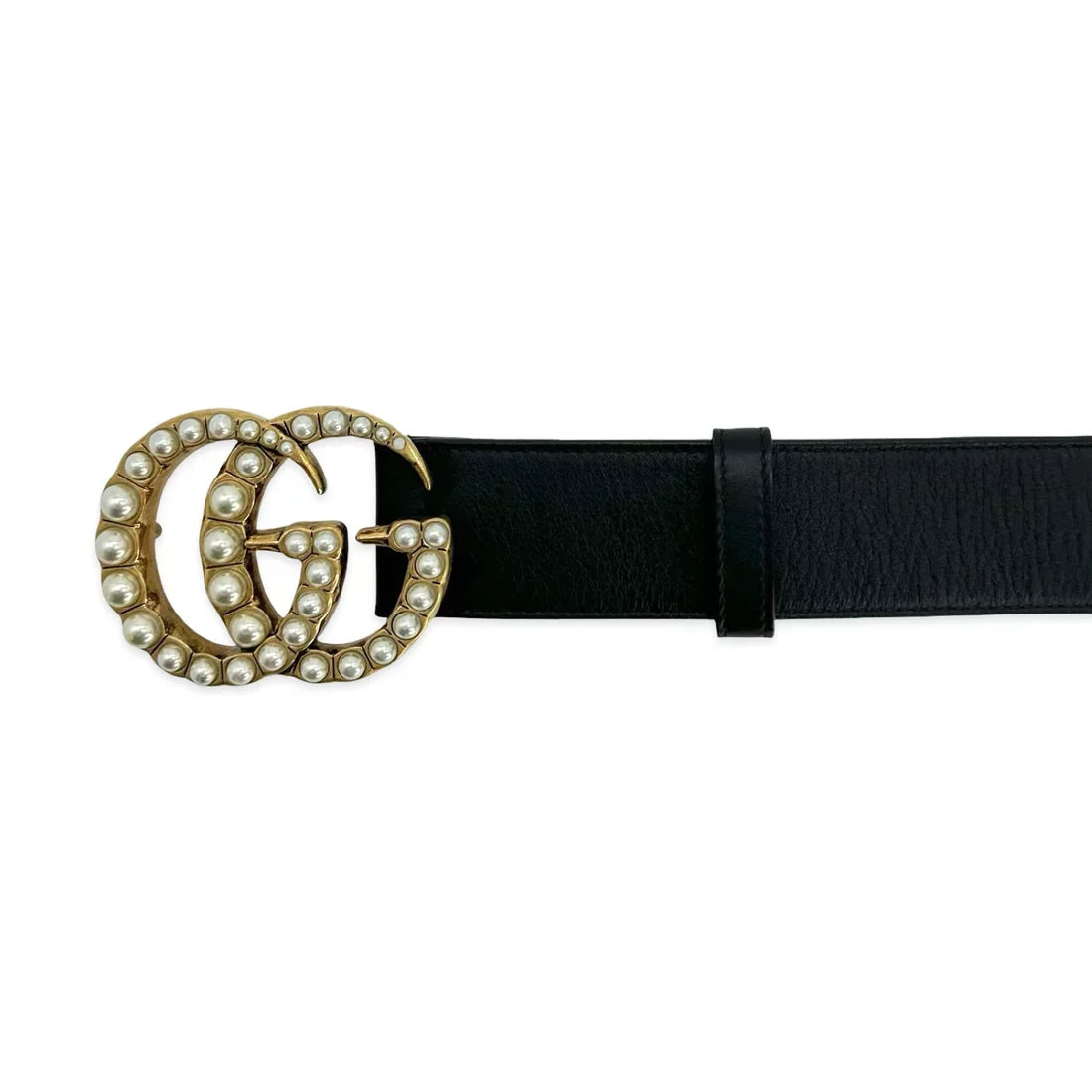 Gucci Calfskin GG Supreme Pearl Belt