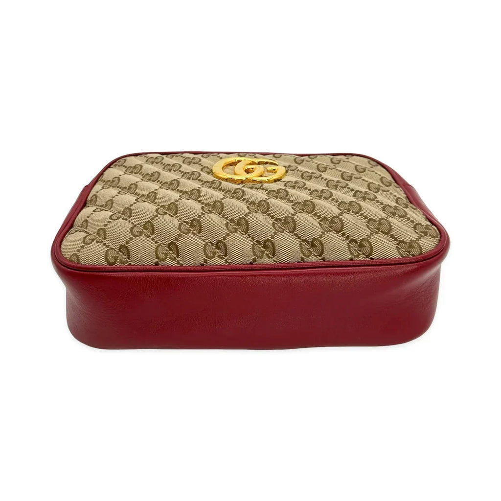 GUCCI  Quilted GG Canvas Small Marmont Camera Bag