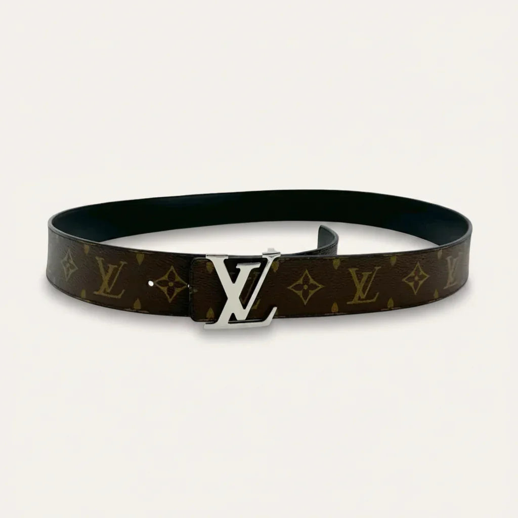 Louis Vuitton Damier Ebene Essential LV Leather Belt