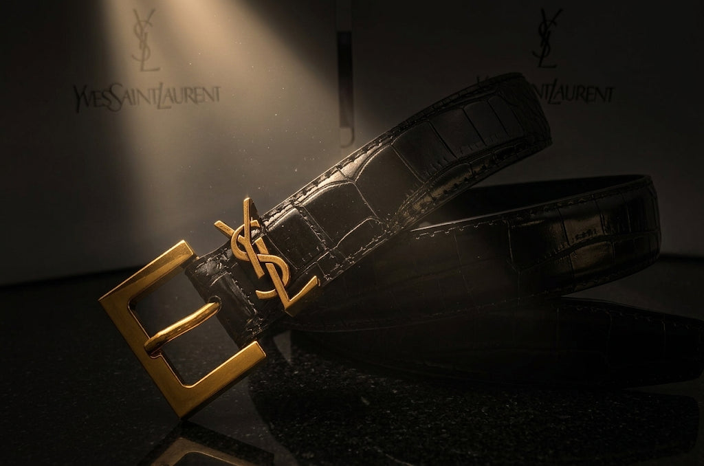 Yves Saint Laurent Leather Cassandre Belt
